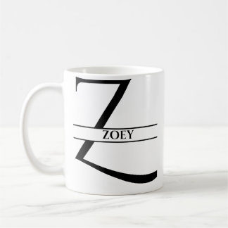 Personalized Elegant Initial Letter Z Coffee Mug