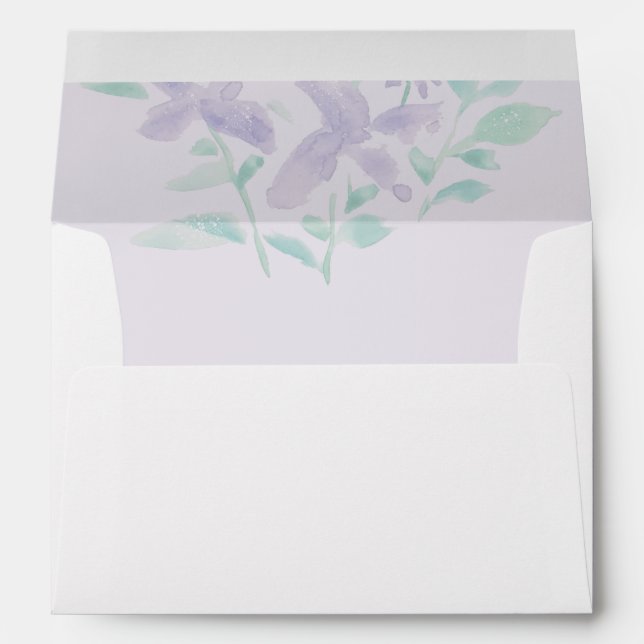 Personalized Elegant Lilac Boho Floral Wedding Envelope (Back (Bottom))