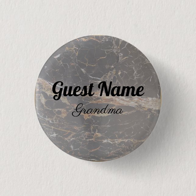 Personalized Elegant Marble 1 Inch Round Button (Front)