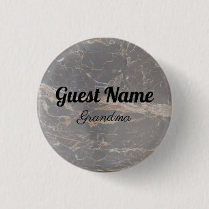 Personalized Elegant Marble 1 Inch Round Button