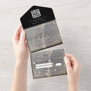 Personalized Elegant Marble All In One Invitation