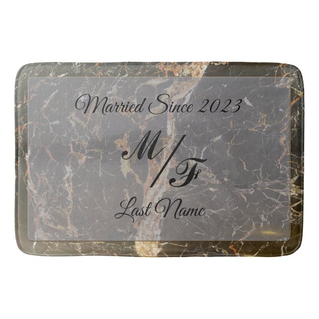 Personalized Elegant Marble Bath Mat (Front)