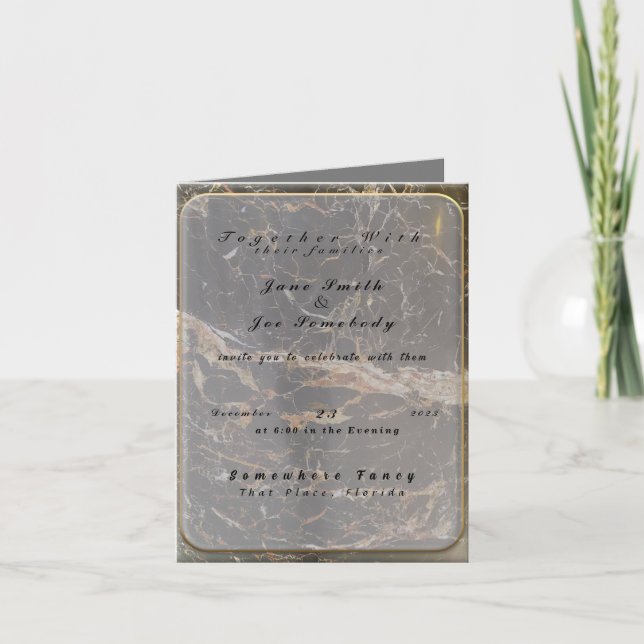 Personalized Elegant Marble Invitation (Front)