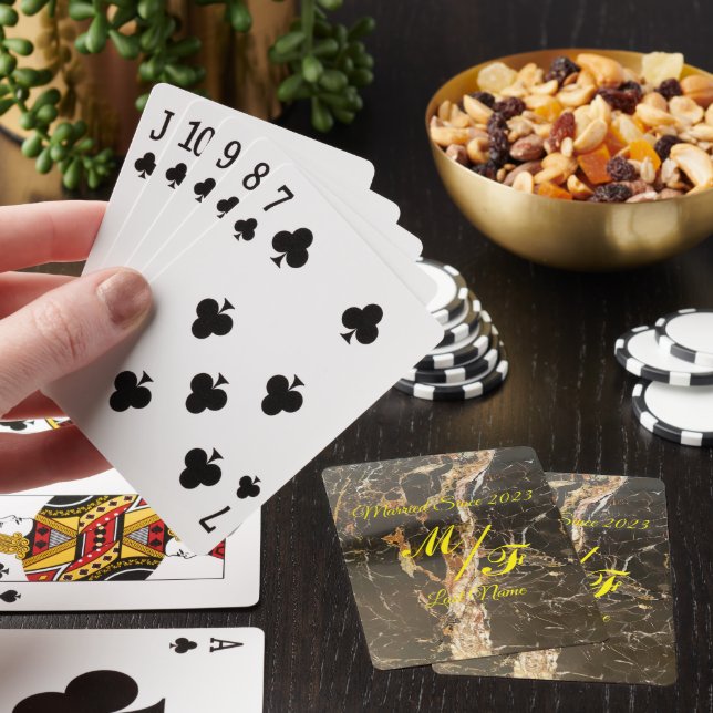 Personalized Elegant Marble Playing Cards (In Situ)