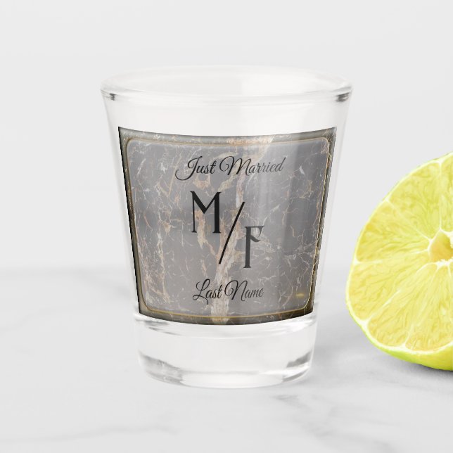 Personalized Elegant Marble Shot Glass (Front)