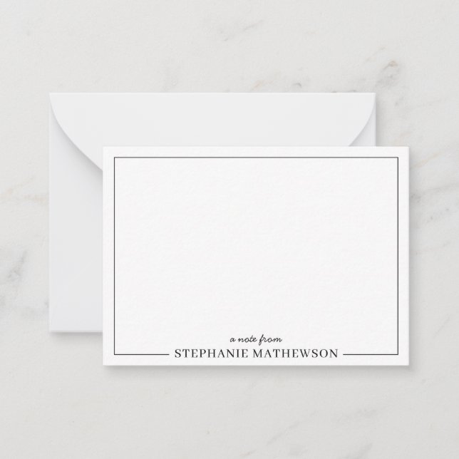 Personalized Elegant Minimal Black and White Card (Front)