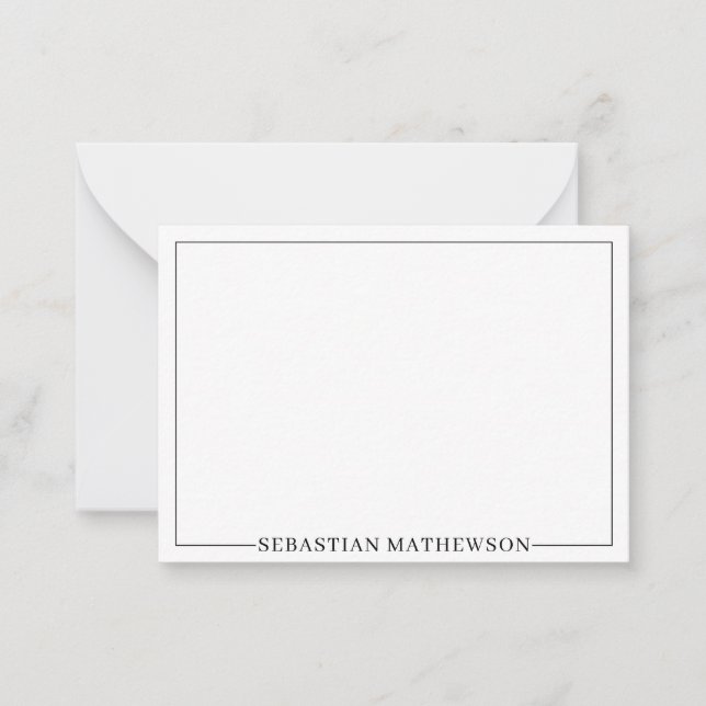 Personalized Elegant Minimal Black and White Card (Front)