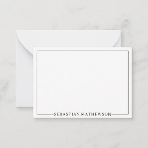 Personalized Elegant Minimal Black and White Card