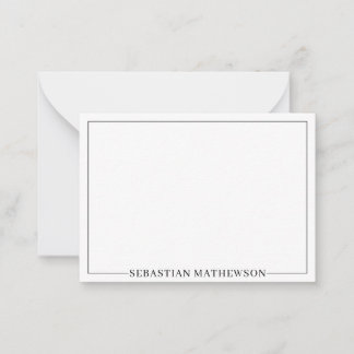 Personalized Elegant Minimal Black and White Card