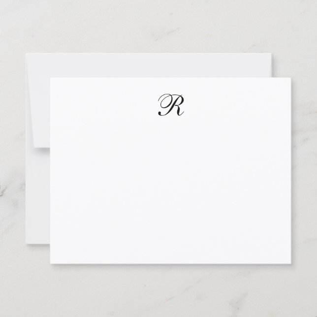 Personalized Elegant Minimalist Script Monogram Card (Front)