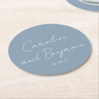 Personalized Elegant Minimalist Wedding Dusty Blue
