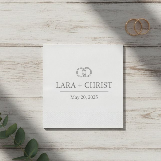  Personalized Elegant Minimalist Wedding Paper Napkin (Creator Uploaded)