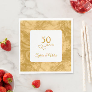 Personalized Elegant Modern 50th Anniversary Party Napkin