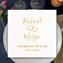 Personalized Elegant Modern 50th Anniversary Party