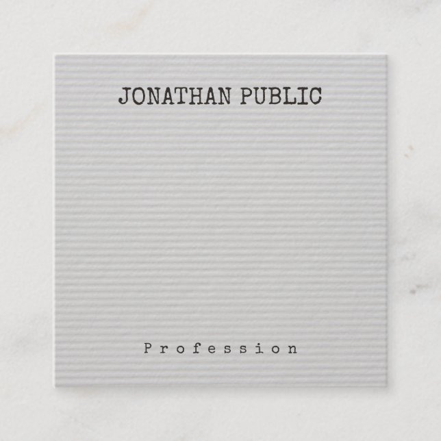 Personalized Elegant Modern Minimalistic Template Square Business Card (Front)