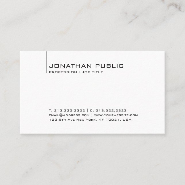 Personalized Elegant Modern Professional Template Business Card (Front)