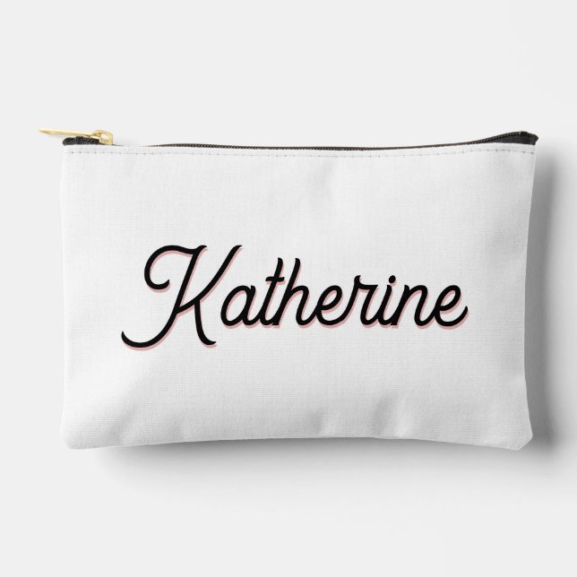 Personalized Elegant Modern Typography Accessory Pouch (Front)