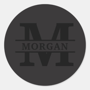 Personalized Elegant Monogram and Name Classic Round Sticker