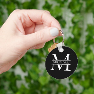 Personalized Elegant Monogram and Name Keychain