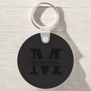 Personalized Elegant Monogram and Name Keychain