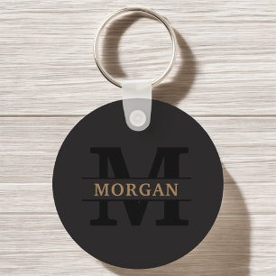Personalized Elegant Monogram and Name Keychain
