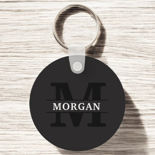 Personalized Elegant Monogram and Name Keychain