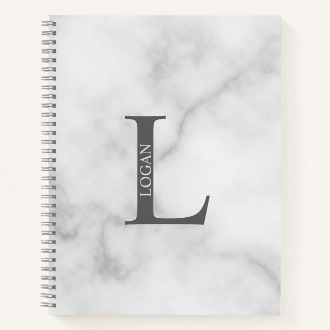 Personalized Elegant Monogram and Name Notebook (Front)
