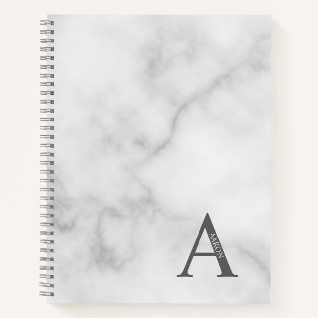 Personalized Elegant Monogram and Name Notebook (Front)