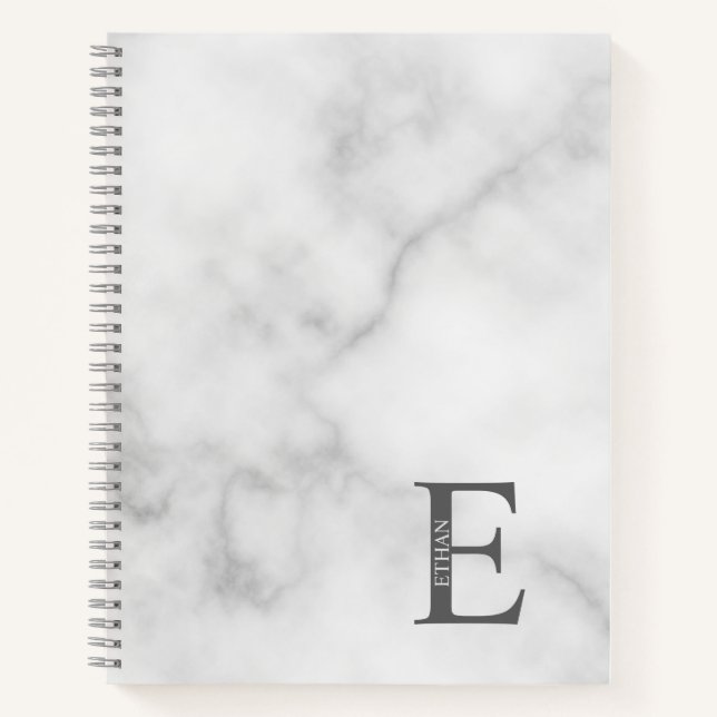 Personalized Elegant Monogram and Name Notebook (Front)