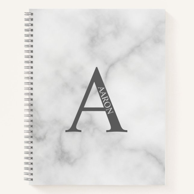 Personalized Elegant Monogram and Name Notebook (Front)