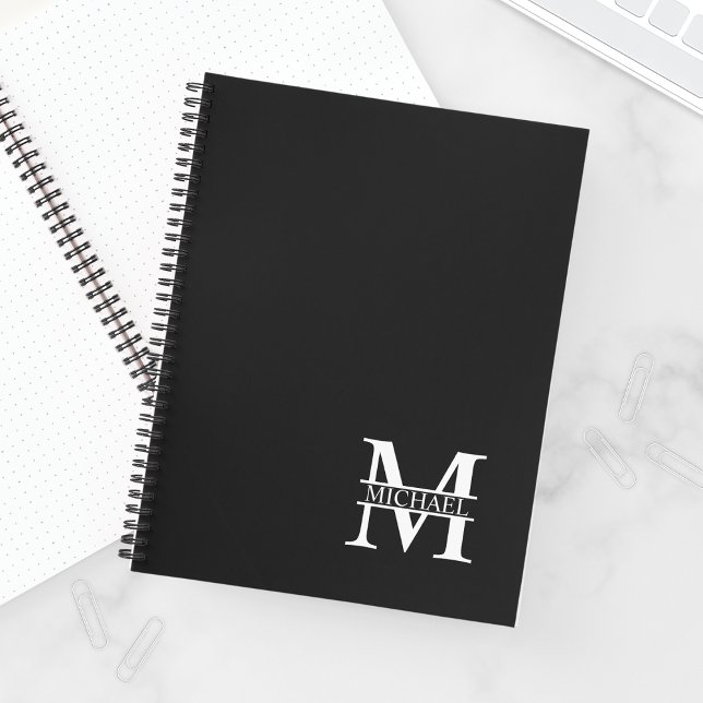 Personalized Elegant Monogram and Name Notebook (Creator Uploaded)