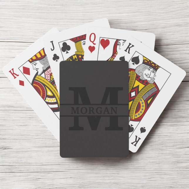 Personalized Elegant Monogram and Name Playing Cards (Creator Uploaded)