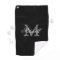 Personalized elegant monogram black golf towel