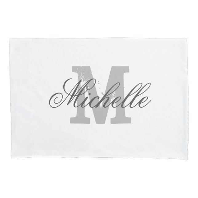 Personalized elegant monogram decor pillowcase (Front)