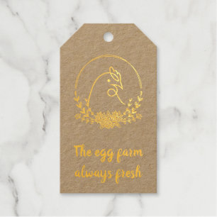  Personalized Elegant Monogram Eggs Farmhouse  Gift Tags
