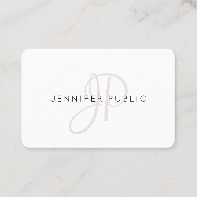 Personalized Elegant Monogram Modern Template Business Card (Front)