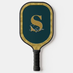 Personalized Elegant Monogram Script Name  Pickleball Paddle