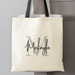 Personalized Elegant Monogram Tote Bag