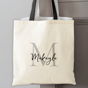 Personalized Elegant Monogram Tote Bag