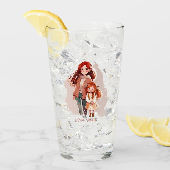Personalized Elegant Mother and Daughter Glass (Front Ice)