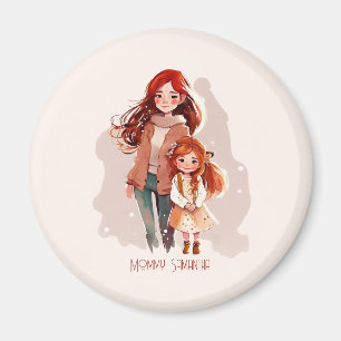 Personalized Elegant Mother and Daughter Magnet