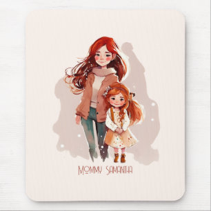 Personalized Elegant Mother and Daughter Mouse Pad