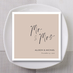 Personalized Elegant Mr & Mrs Wedding Napkins