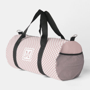 Personalized Elegant Muted Pink Plaid Pattern Duffle Bag