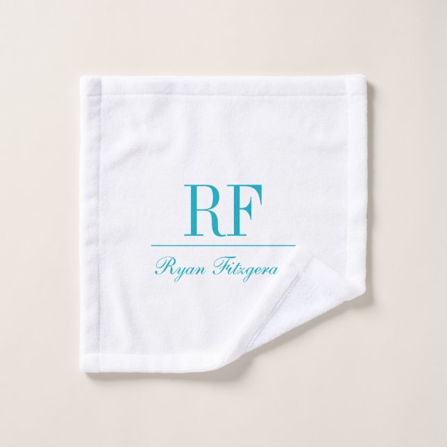 Personalized elegant name monogram initialed wash cloth (Wash Cloth)