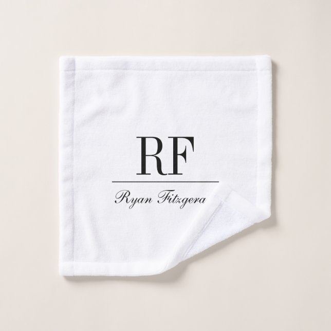 Personalized elegant name monogram initials wash cloth (Wash Cloth)