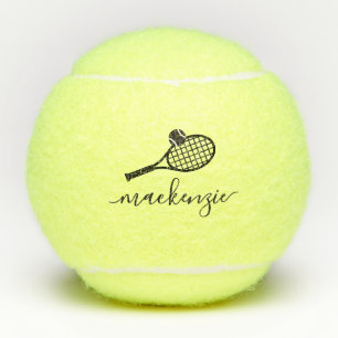 Personalized Elegant Name Script Tennis Balls
