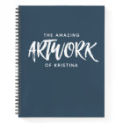 Personalized Elegant Navy Blue Sketchbook Notebook