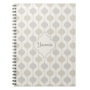 Personalized Elegant Neutral Arabesque Notebook