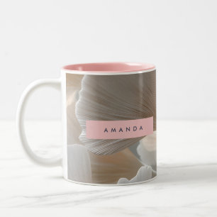 Personalized Elegant Neutral Ginkgo Leaves Two-Tone Coffee Mug